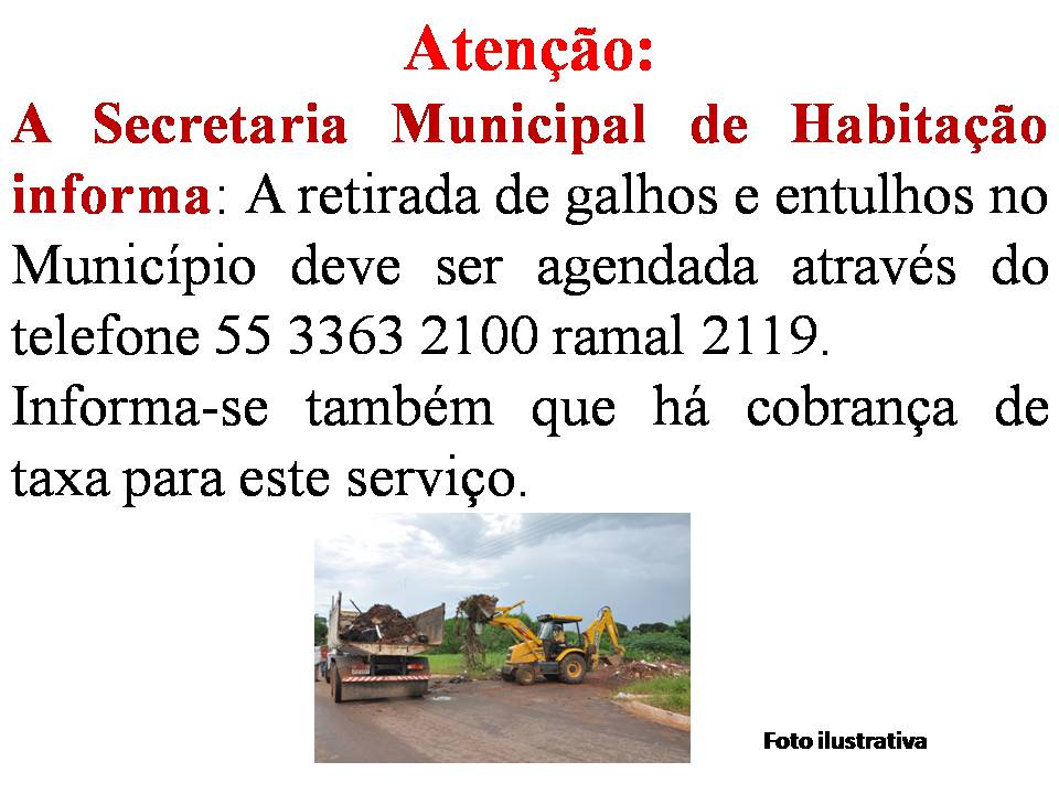 Retirada de Entulhos deverá ser agendada
